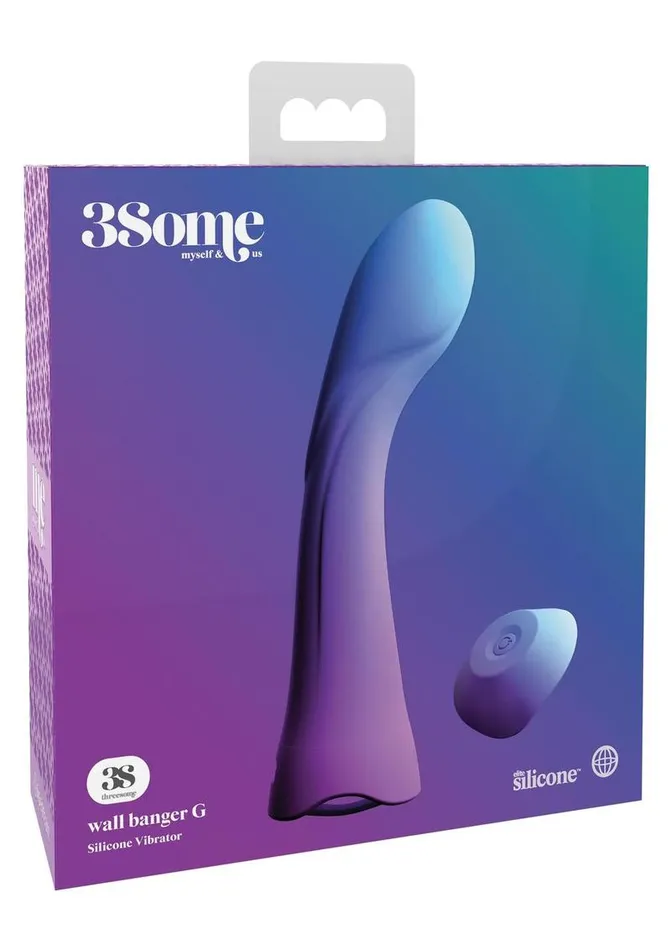 Female Sex Toys 3Some Wall Banger G Silicone Rechargeable Vibrator with Remote Control 3some