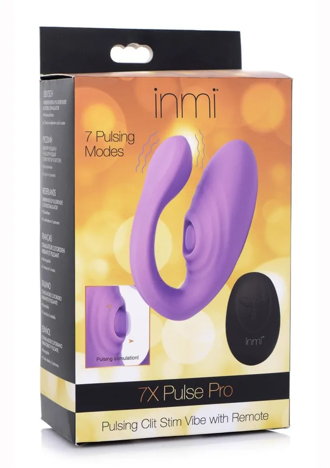 Female Sex Toys Inmi Inmi 7x Pulse Pro Pulsing Silicone Rechargeable Clit Stim Vibe with Remote Control