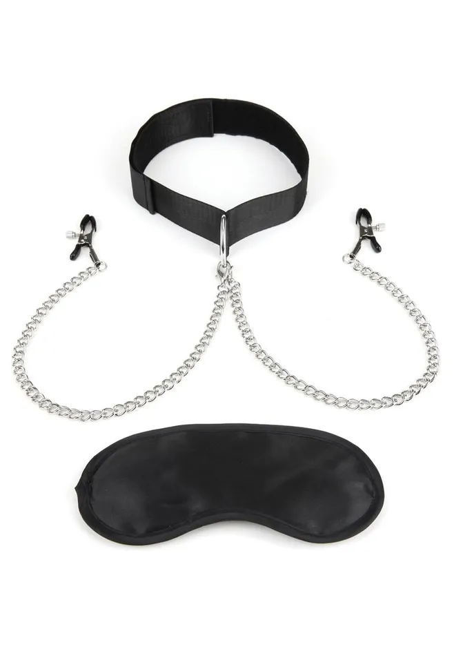 Female Sex Toys Lux Fetish Lux Fetish Collar and Nipple Clamps with Adjustable Clamps Female Sex Toys Lux Fetish Lux Fetish Collar and Nipple Clamps with Adjustable Clamps