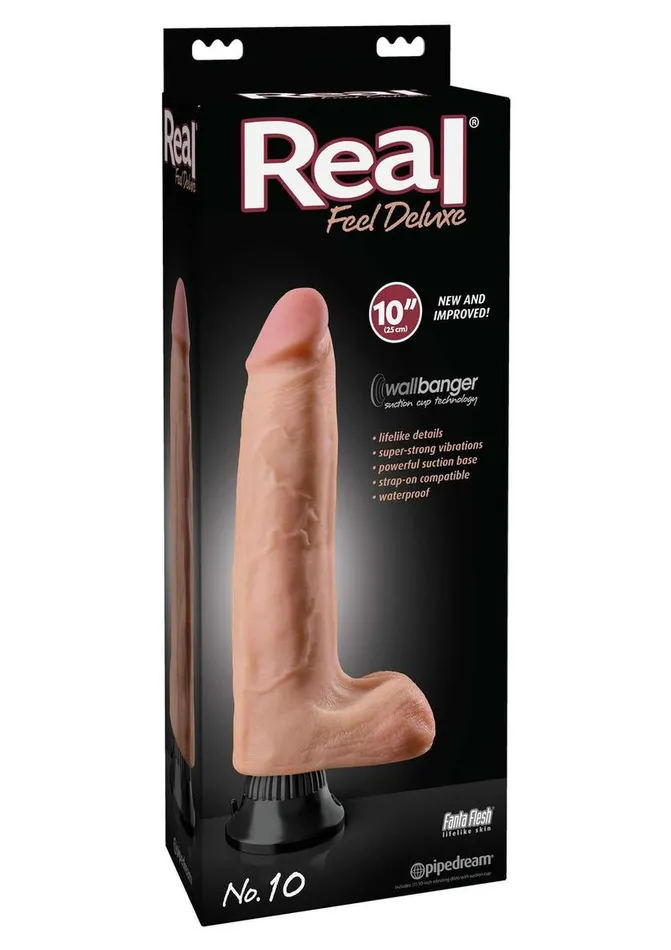 Female Sex Toys Real Feel Deluxe Real Feel Deluxe No 10 Wallbanger Vibrating Dildo with Balls