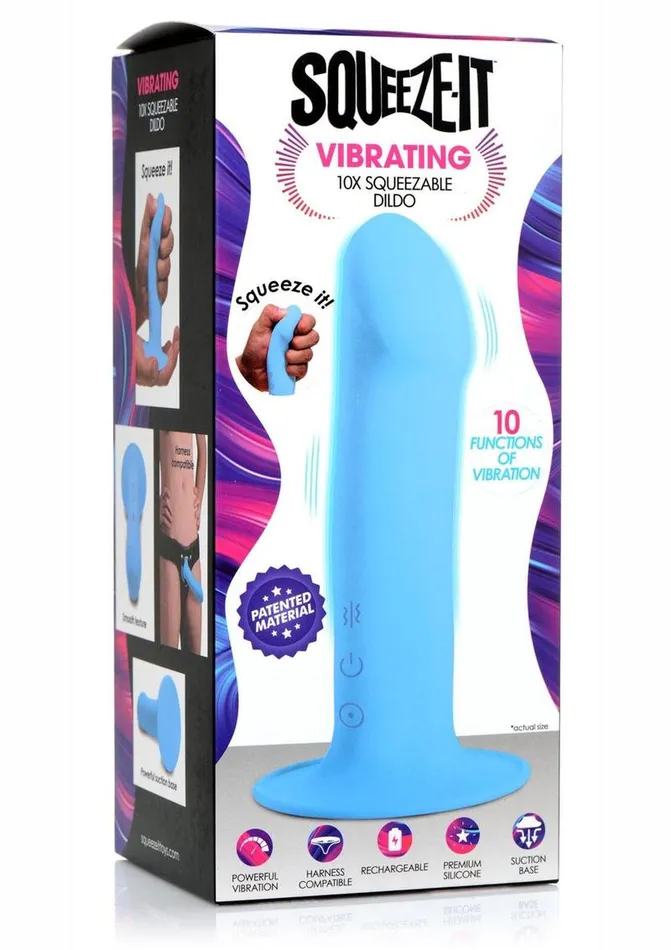 Female Sex Toys SQUEEZEIT SqueezeIt Vibrating Squeezable Rechargeable Silicone Dildo