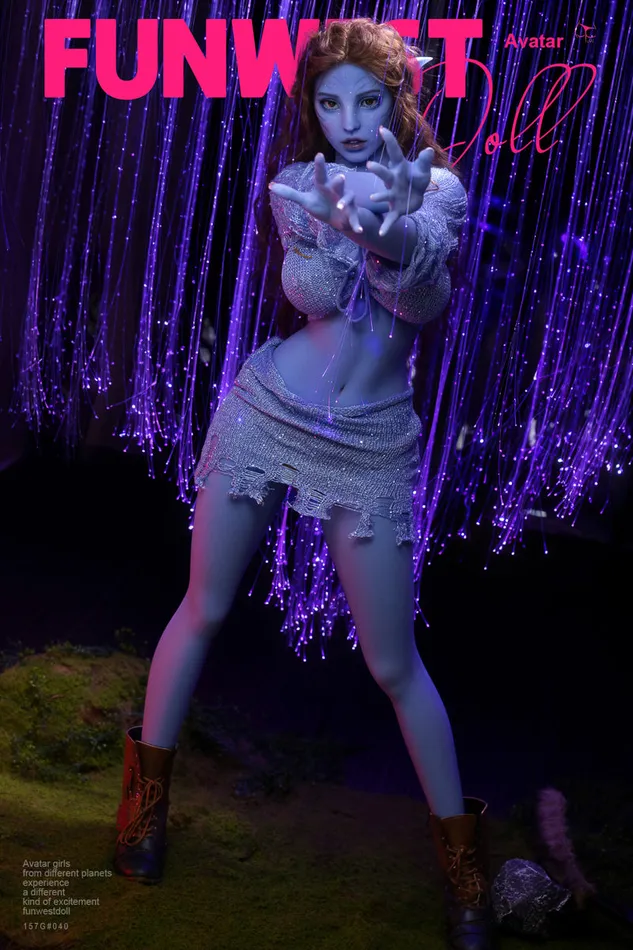 Funwest Doll 157cm5ft2 Gcup Huge Breasts Fantasy TPE Sex Doll 040 Blue Kylie Male Sex Toys