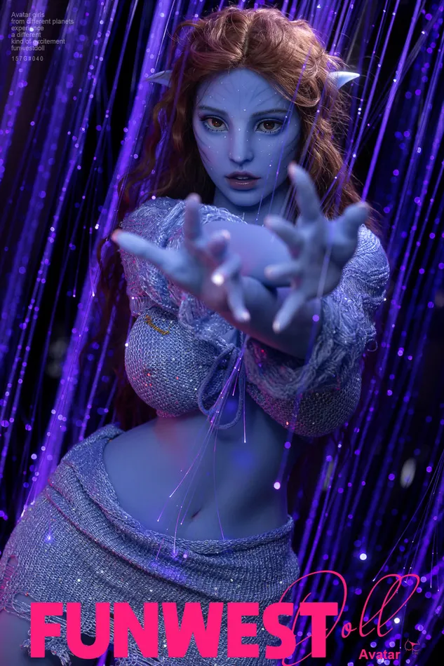 Funwest Doll 157cm5ft2 Gcup Huge Breasts Fantasy TPE Sex Doll 040 Blue Kylie Male Sex Toys