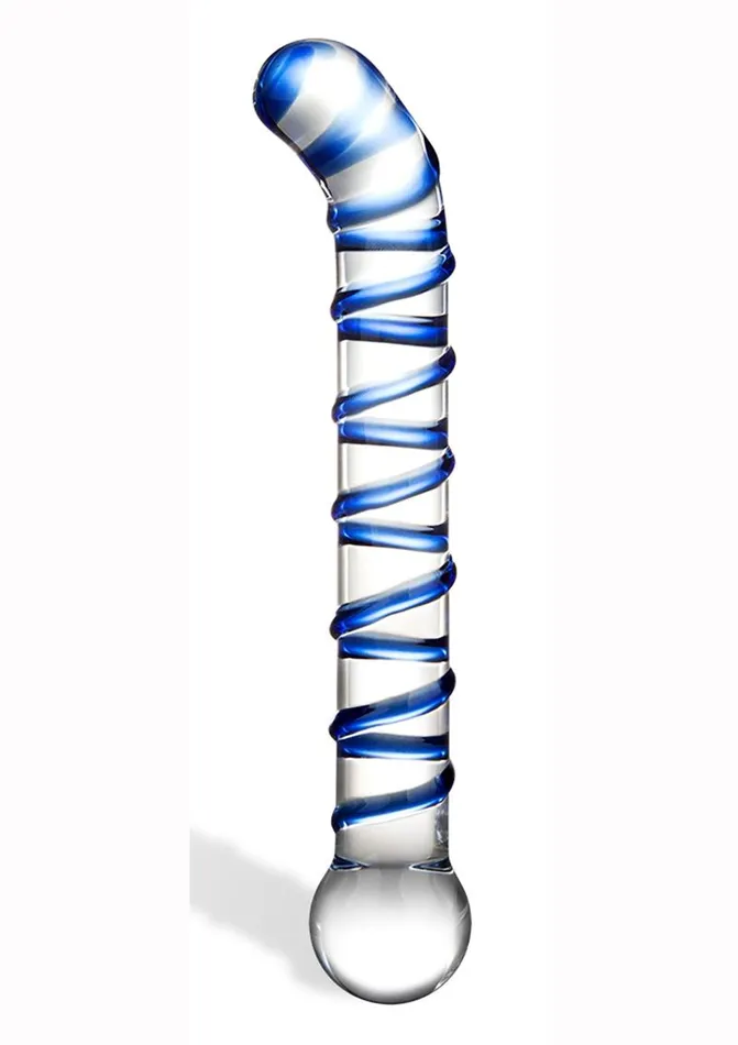 Glas Dildos Glas Mr Swirly GSpot Glass Textured Dildo
