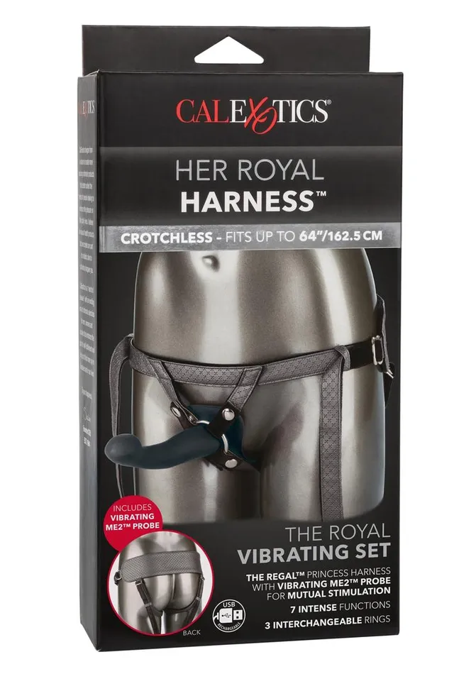 Her Royal Harness Her Royal Harness The Royal Vibrating StrapOn Set with Silicone Rechargeable Dildo Female Sex Toys