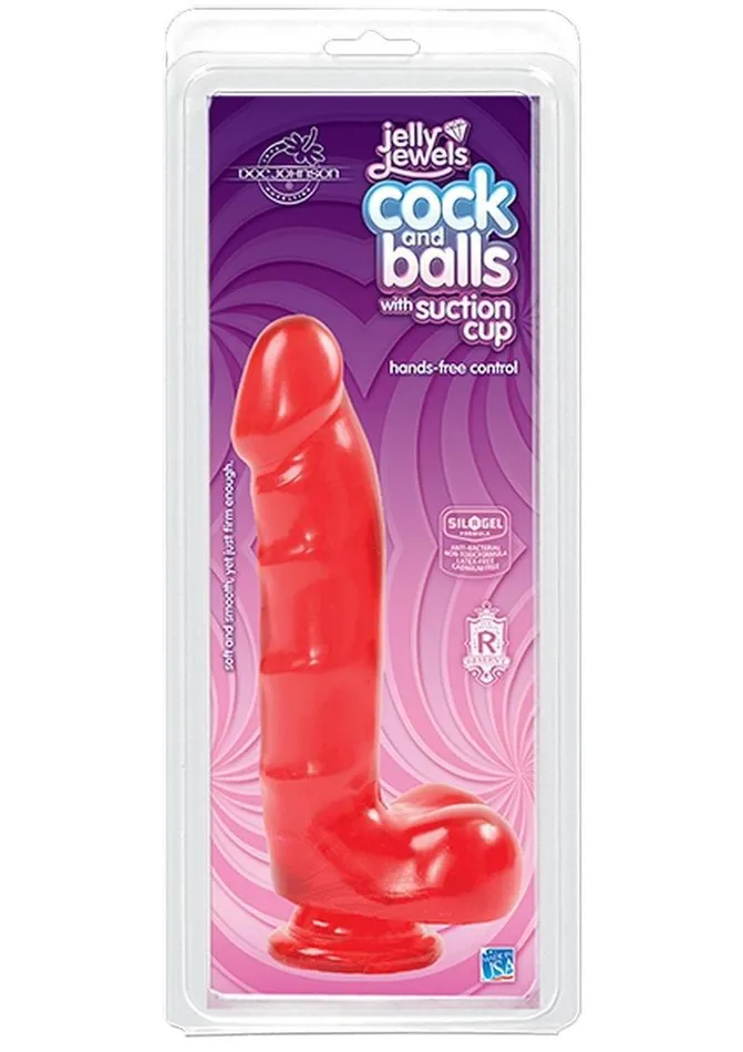 Jelly Jewels Dildo with Balls Doc Johnson Female Sex Toys