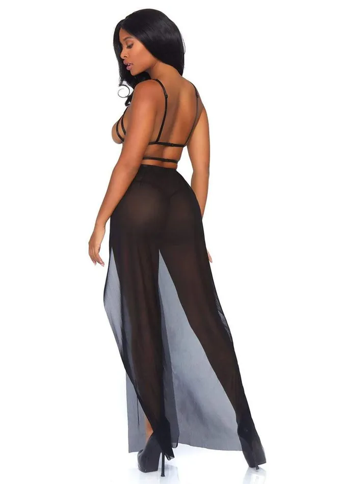 Leg Avenue Male Sex Toys Leg Avenue Cage Strap Open Bodice Maxi Dress and Matching GString