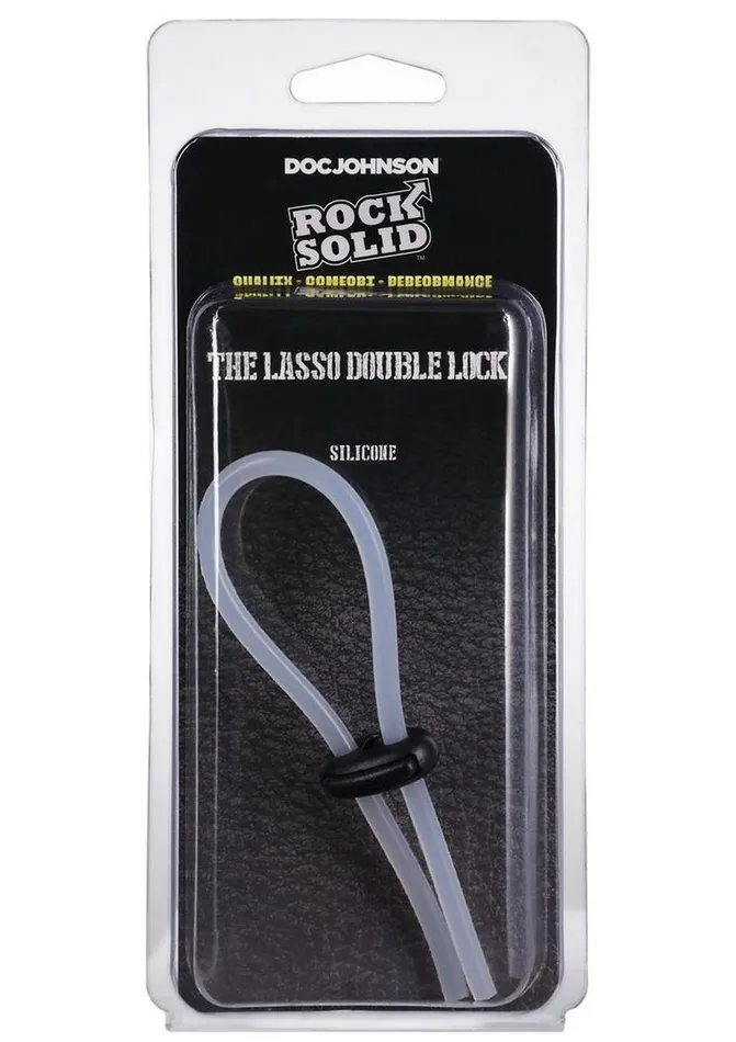 Male Sex Toys Rock Solid Rock Solid Lasso Double Lock Adjustable Silicone Cock Ring