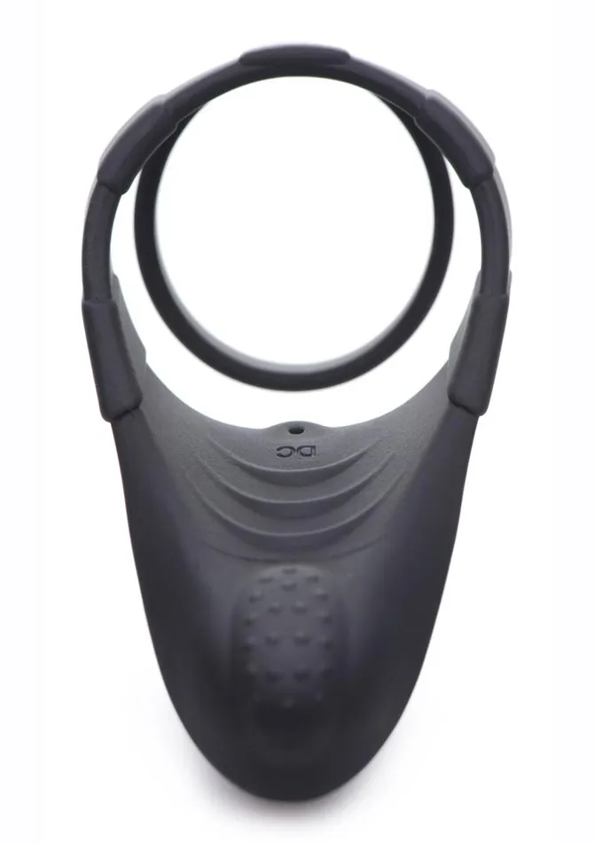Male Sex Toys Trinity Men Trinity Men 10x Rechargeable Silicone Cock Ring with Vibrating Taint Stimulator