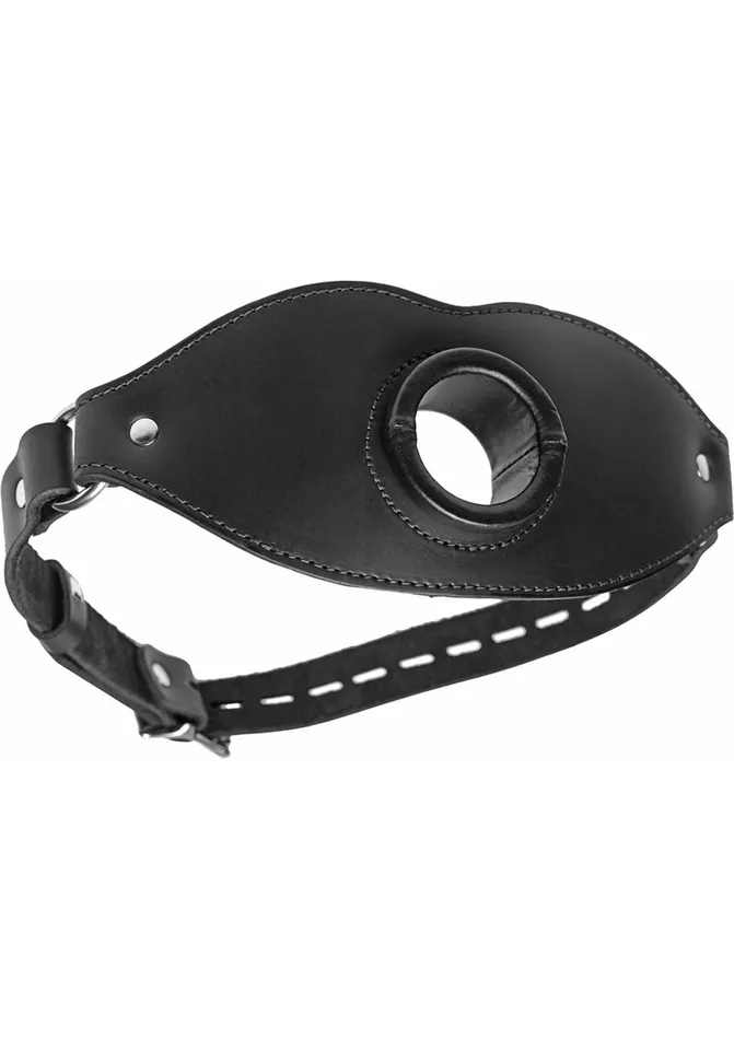Master Series Male Sex Toys Master Series Leather Locking Open Mouth Gag