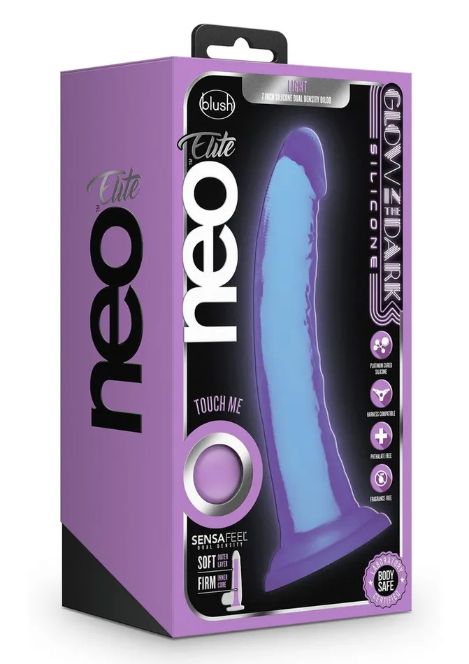 Neo Elite Glow In The Dark Light Silicone Dual Dense Dildo Neo Elite Female Sex Toys