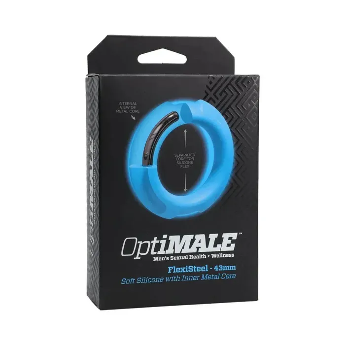 OptiMALE FlexiSteel Silicone Metal Core Cock Ring 43 mm Blue Doc Johnson Male Sex Toys OptiMALE FlexiSteel Silicone Metal Core Cock Ring 43 mm Blue Doc Johnson Male Sex Toys