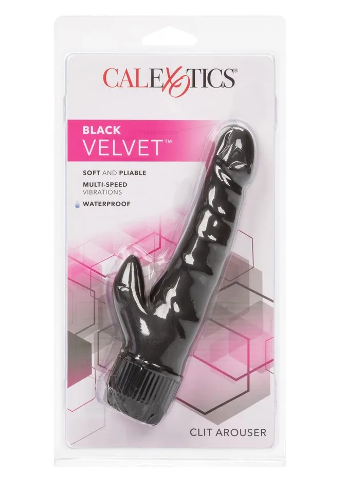 Playful Dongs Vibrators Black Velvet Clit Arouser Realistic Vibrator
