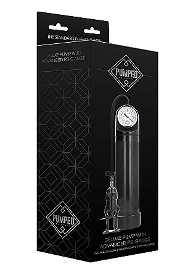 Pumped Male Sex Toys Pumped By Shots Deluxe Penis Pump with Advanced Psi Gauge