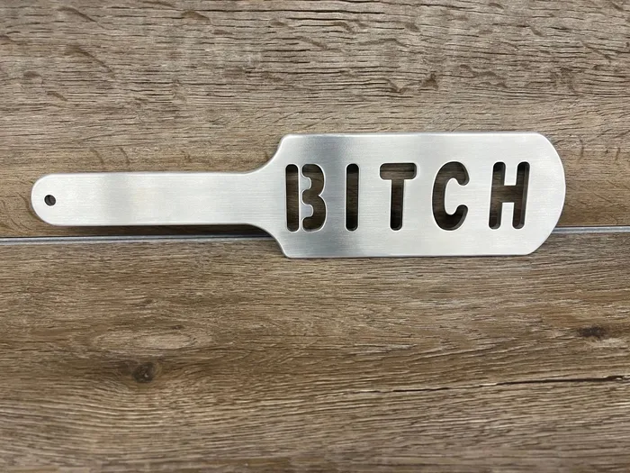 Ballisticmetal Vibrators Wholesale BITCH Cutout Aluminum Paddle Impact Device Spanking Slapper