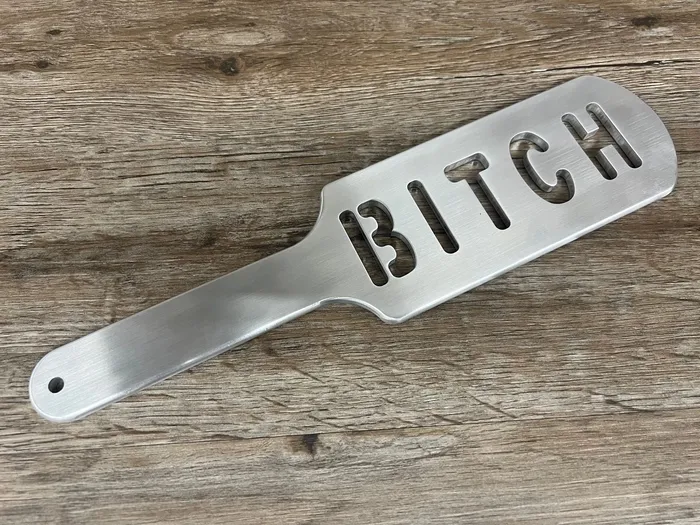 Ballisticmetal Vibrators Wholesale BITCH Cutout Aluminum Paddle Impact Device Spanking Slapper