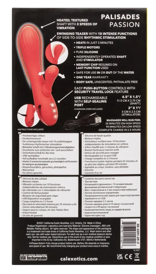 CalExotics California Dreaming Palisades Passion Coral Vibrators