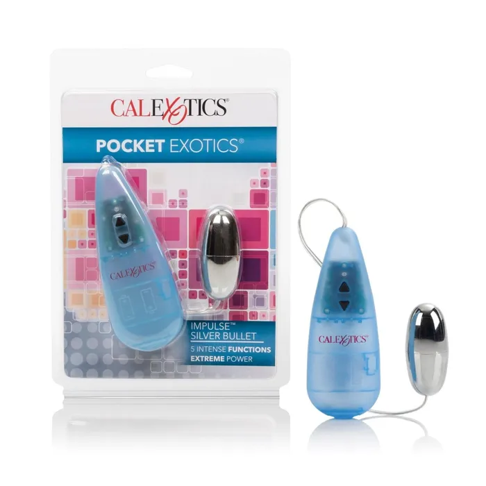 CalExotics Female Sex Toys Pocket Exotics Impulse Silver Bullet
