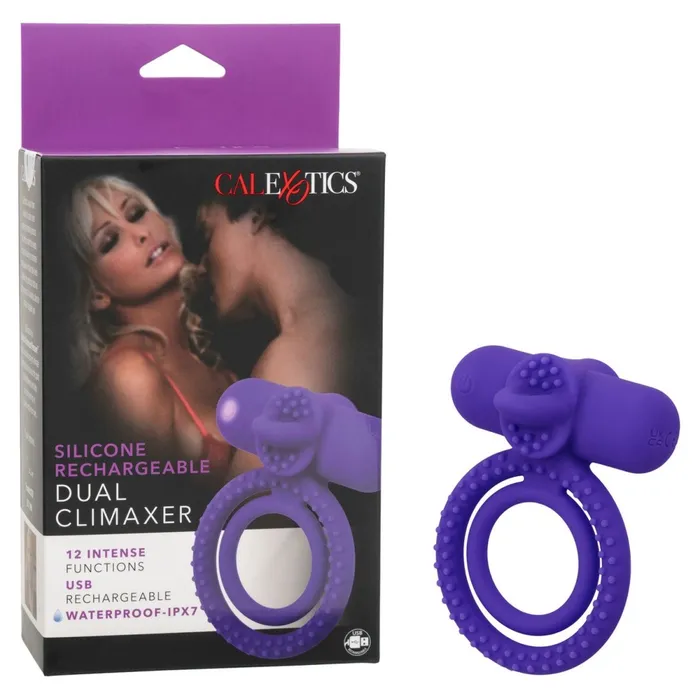 CalExotics Vibrators Silicone Rechargeable Dual Climaxer Purple
