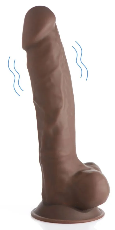 Curve Toys Fleshstixxx 8 Vibrating Silicone Dildo With Balls Brown Female Sex Toys Curve Toys Fleshstixxx 8 Vibrating Silicone Dildo With Balls Brown Female Sex Toys