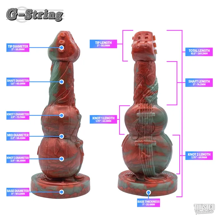 Dildos Twisted Fantasies Premade GString the Knotted Guitar Dildo Suction Cup