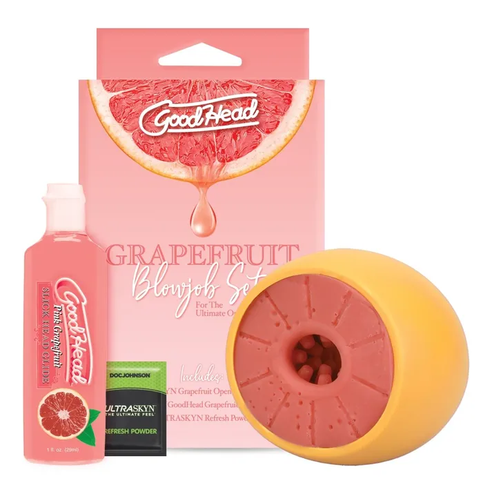 Doc Johnson Goodhead Grapefruit Blowjob Set Yellowpink Anal