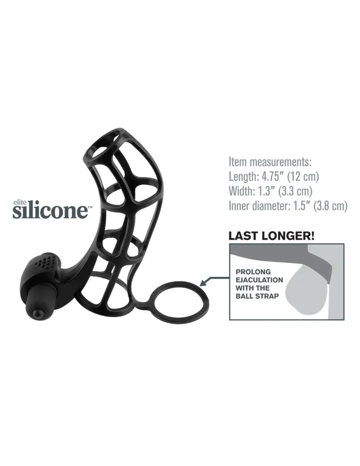 Fantasy XTensions Deluxe Silicone Power Cage Black Pipedream Male Sex Toys