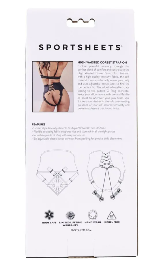 Female Sex Toys High Waisted Corset Strap on Black Sportsheets
