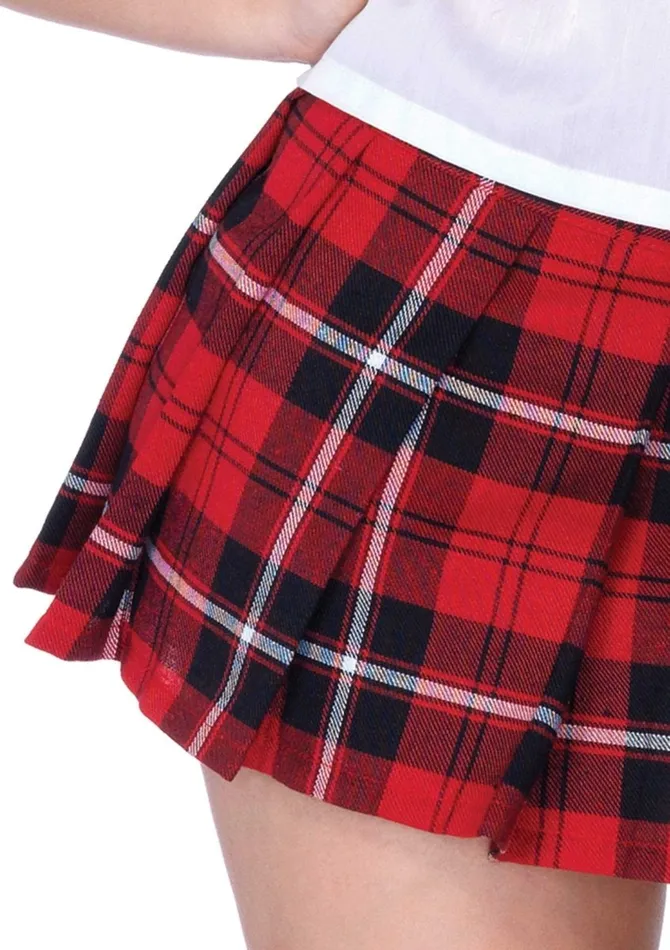 Leg Avenue Private School Sweetie Costume White Red Vibrators