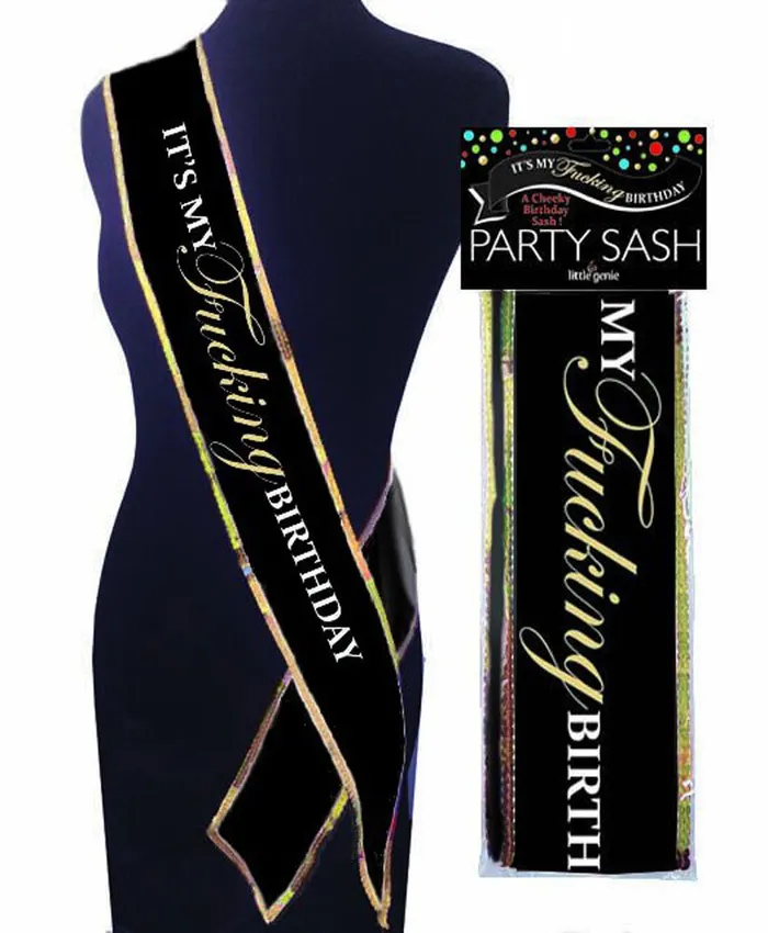 Little Genie Anal iTs My Fucking Birthday Sash Black