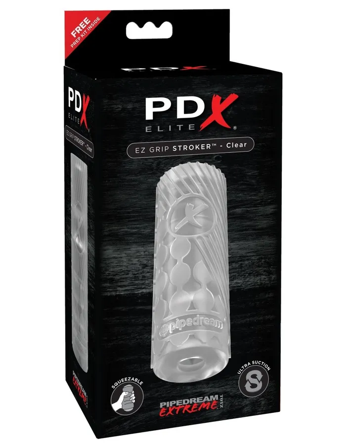 Male Sex Toys PDX Brands Pdx Elite Ez Grip Stroker Clear