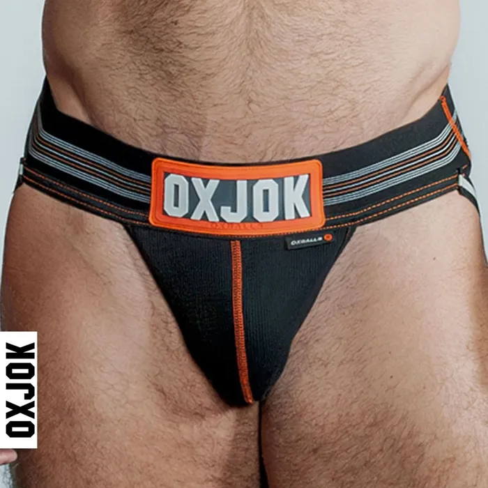 OXJok Anal Slingjock Upthrust SliderStrap Jock Black Iron Xl
