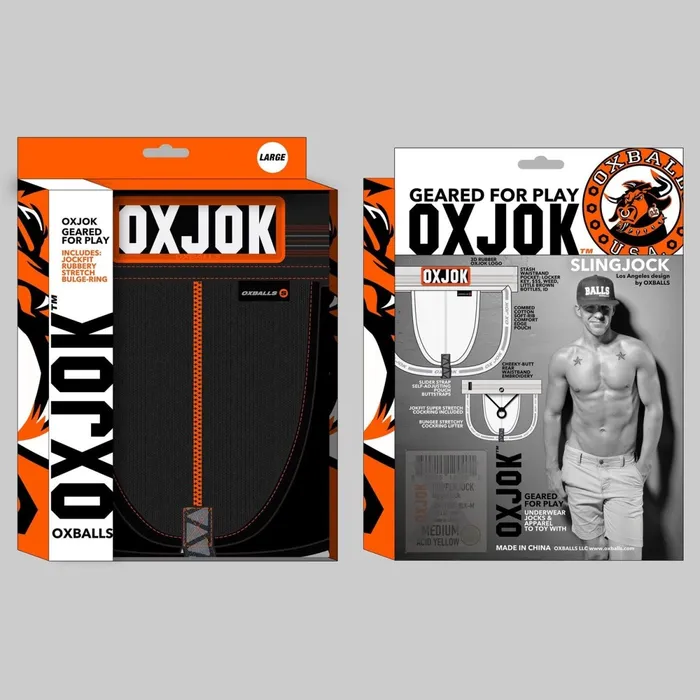 OXJok Anal Slingjock Upthrust SliderStrap Jock Black Iron Xl