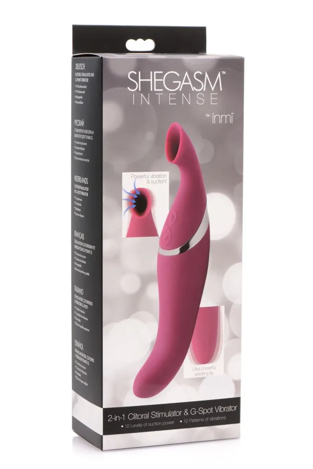 Shegasm Intense 2 in 1 Clit Stimulator Pink XR Brands inmi Vibrators