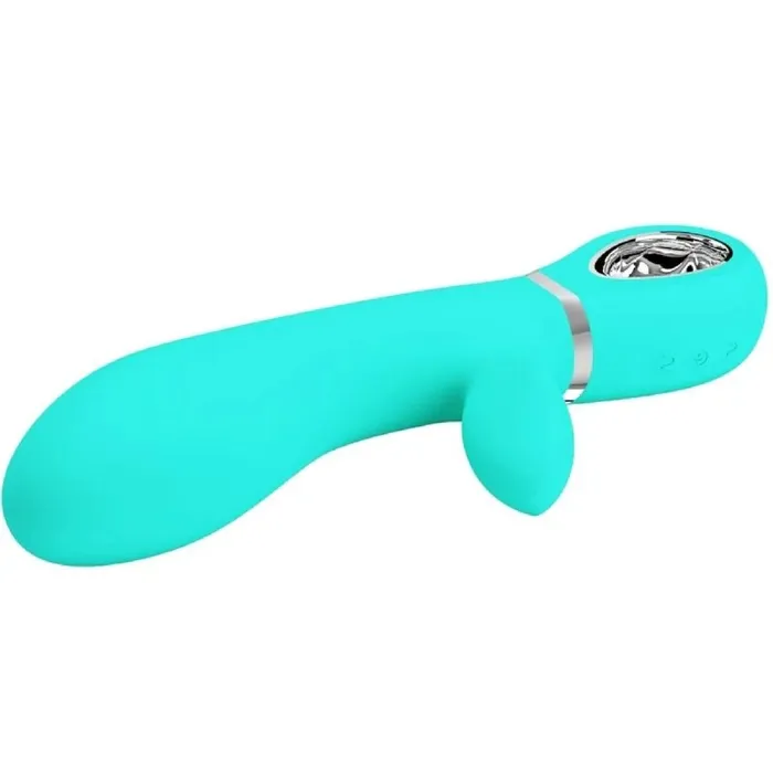 Thomas Super Soft Silicone Rabbit Vibrator Turquoise Pretty Love Female Sex Toys