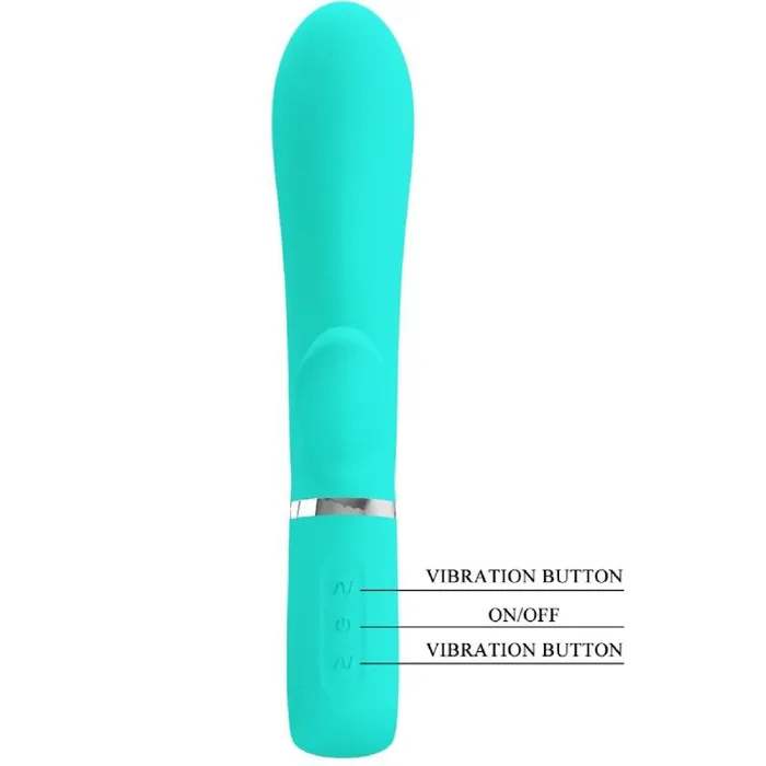 Thomas Super Soft Silicone Rabbit Vibrator Turquoise Pretty Love Female Sex Toys