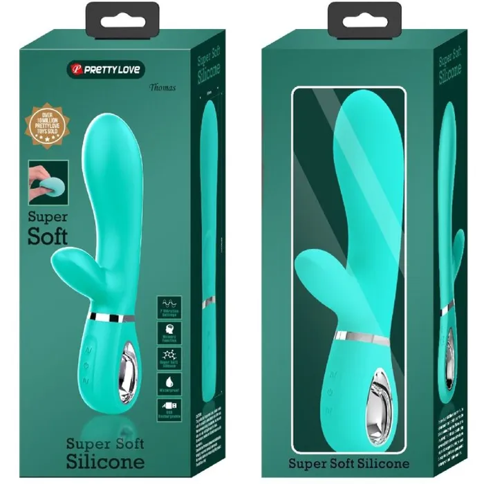 Thomas Super Soft Silicone Rabbit Vibrator Turquoise Pretty Love Female Sex Toys