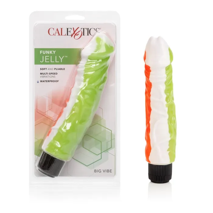 Vibrators CalExotics Funky Jelly Vibe 8 Inches Orangegreen
