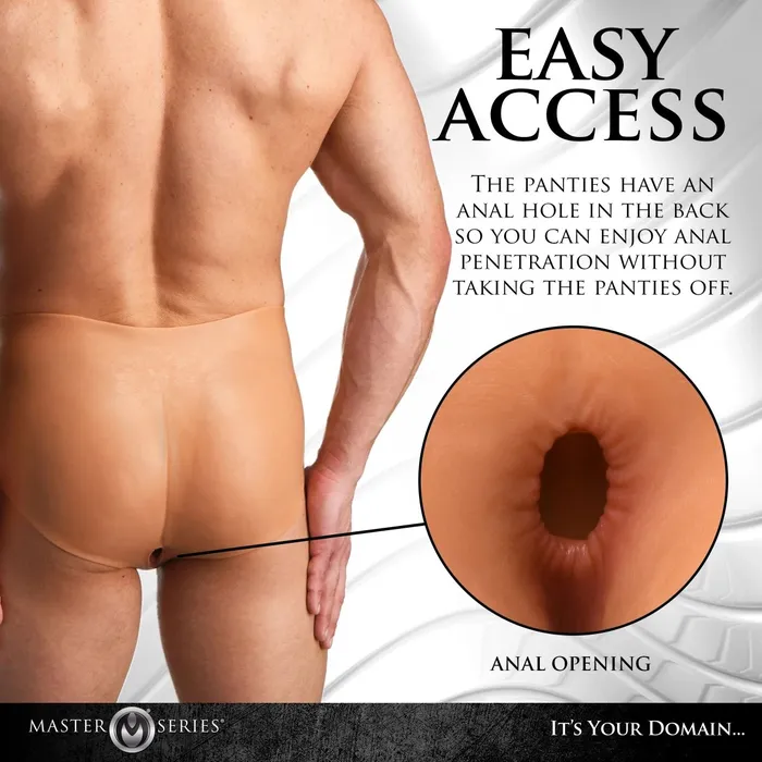 XR Brands Master Series Male Sex Toys Pussy Panties Silicone Vagina Plus Ass Panties Small