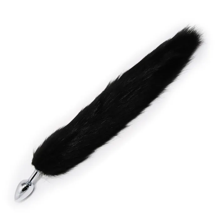 Anal Fetish Pleasure Play Black Fox Tail Metal Plug Castle Megastore
