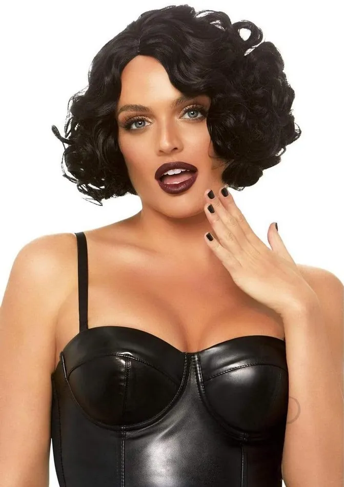 Anal Leg Avenue Curly Bob Wig Os Black