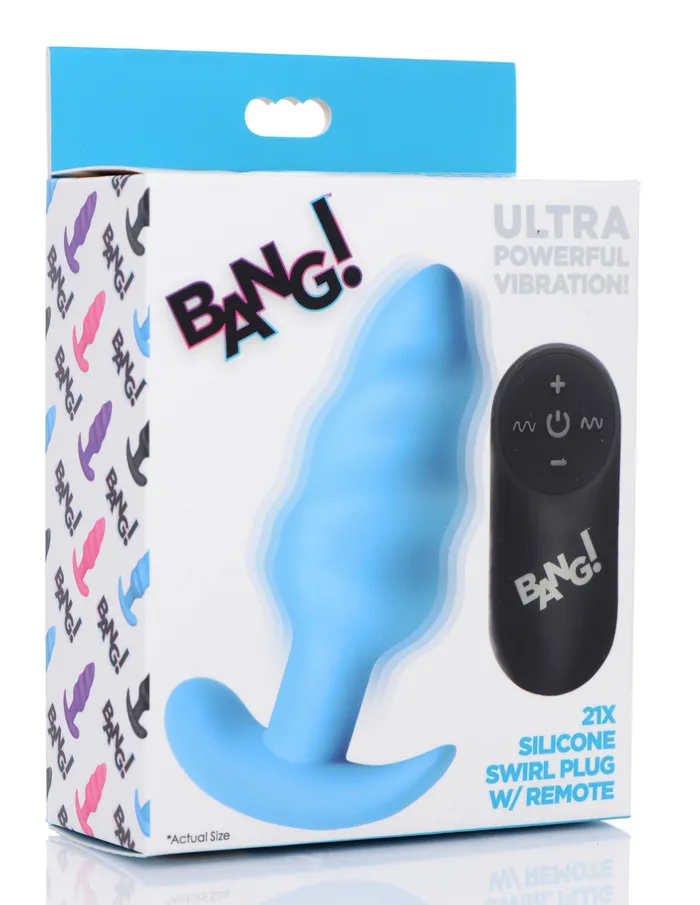Anal XR Brands Remote Control Vibrating Swirl Butt Plug