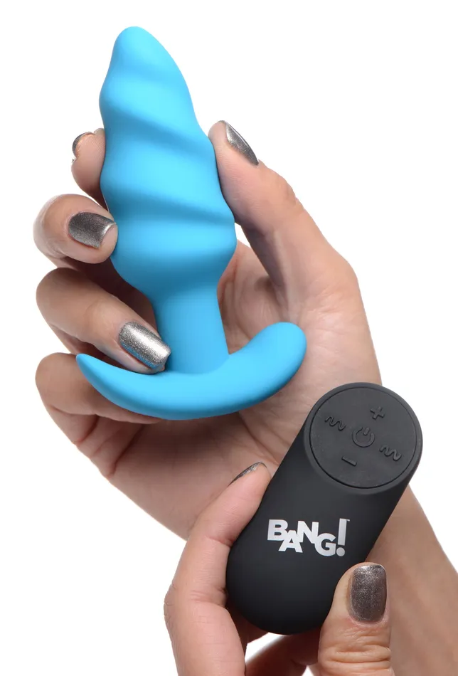 Anal XR Brands Remote Control Vibrating Swirl Butt Plug