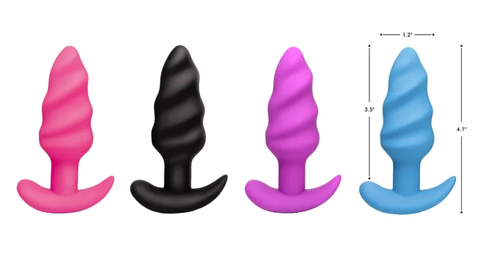 Anal XR Brands Remote Control Vibrating Swirl Butt Plug