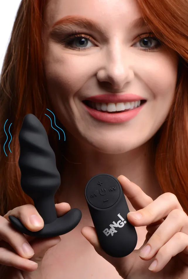 Anal XR Brands Remote Control Vibrating Swirl Butt Plug