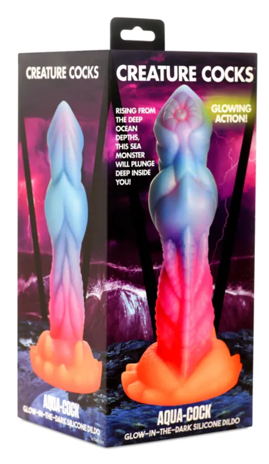 Aqua Cock GlowInTheDark Dildo by Creature Cocks XR LLC Dildos