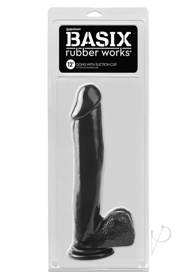 Basix Rubber Works Dildos Basix 12 Dong Wsuction Black