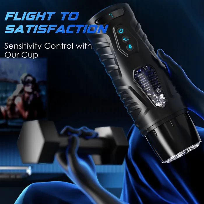 BLACK KNIGHT Automatic Thrusting Rotating Male Masturbator Sex Toys Sohimi Male Sex Toys
