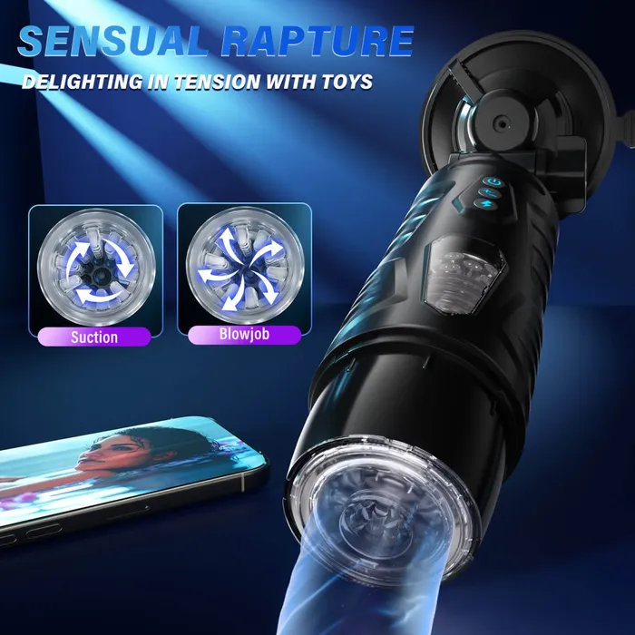 BLACK KNIGHT Automatic Thrusting Rotating Male Masturbator Sex Toys Sohimi Male Sex Toys