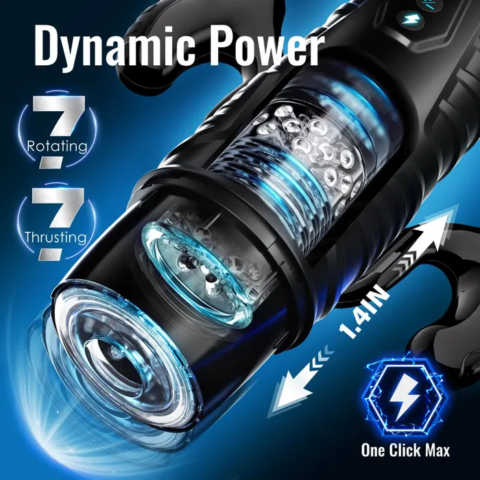 BLACK KNIGHT Automatic Thrusting Rotating Male Masturbator Sex Toys Sohimi Male Sex Toys
